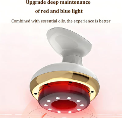 Rechargeable electric cupping massager with LED light therapy, vibration, and 9 adjustable suction levels. Targets cellulite on legs, arms, abdomen, and back from home.