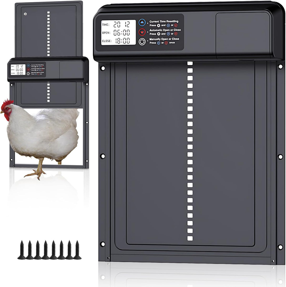 Smart Auto Chicken Coop Door — Programmable Timer, Anti-Pinch Safety, IPX4 Waterproof