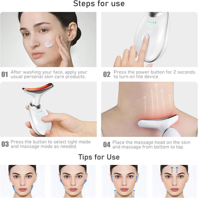NeckLift™ Electric Face & Neck Microcurrent Toning Device – Portable Skin Firming Tool for a Smooth, Defined Appearance (White)
