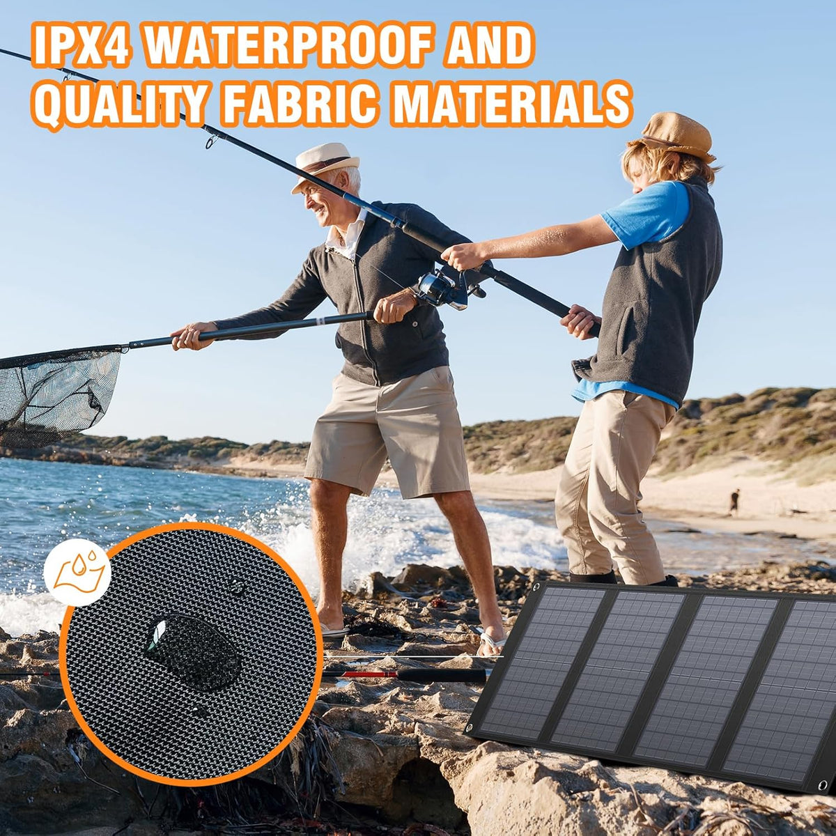 SunVolt™ 40W Foldable Solar Charger – Portable Solar Panel with USB QC3.0 & 12–15V DC Output for Power Stations, Camping, RV & Outdoor Adventures