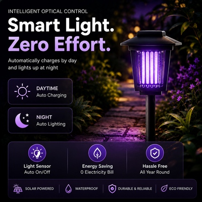 Solar Powered Electric Shock Mosquito Repellent Lamp Waterproof Portable Bug Zapper With Plug For Outdoor Camping Household Use