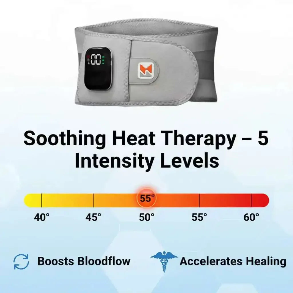 ActiveRelief™ Heated Waist & Lower Back Support Belt – Electric Vibration Massage Belt for Lumbar Comfort & Muscle Relaxation