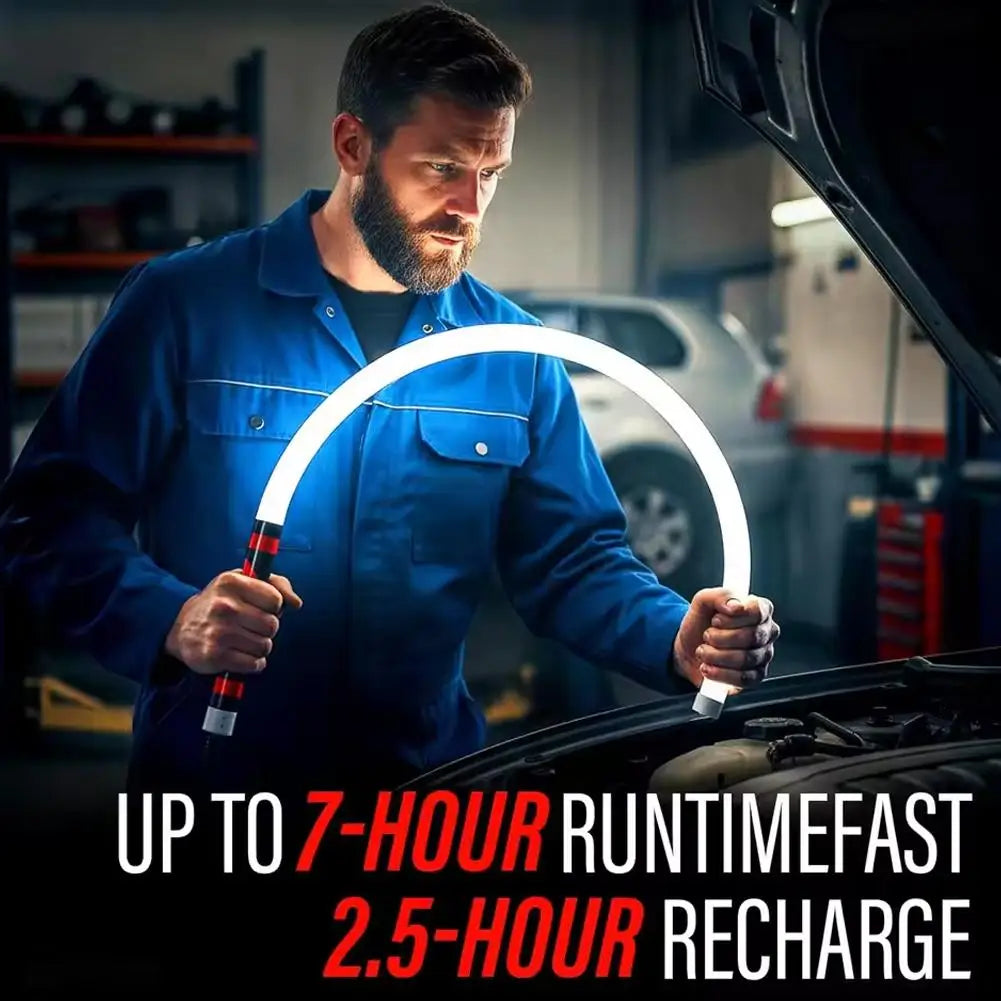 29-inch bendable LED flashlight stick with 3 brightness modes and rechargeable USB-C battery. Bends into tight engine bays, under hoods, and around pipes where standard flashlights can't reach.